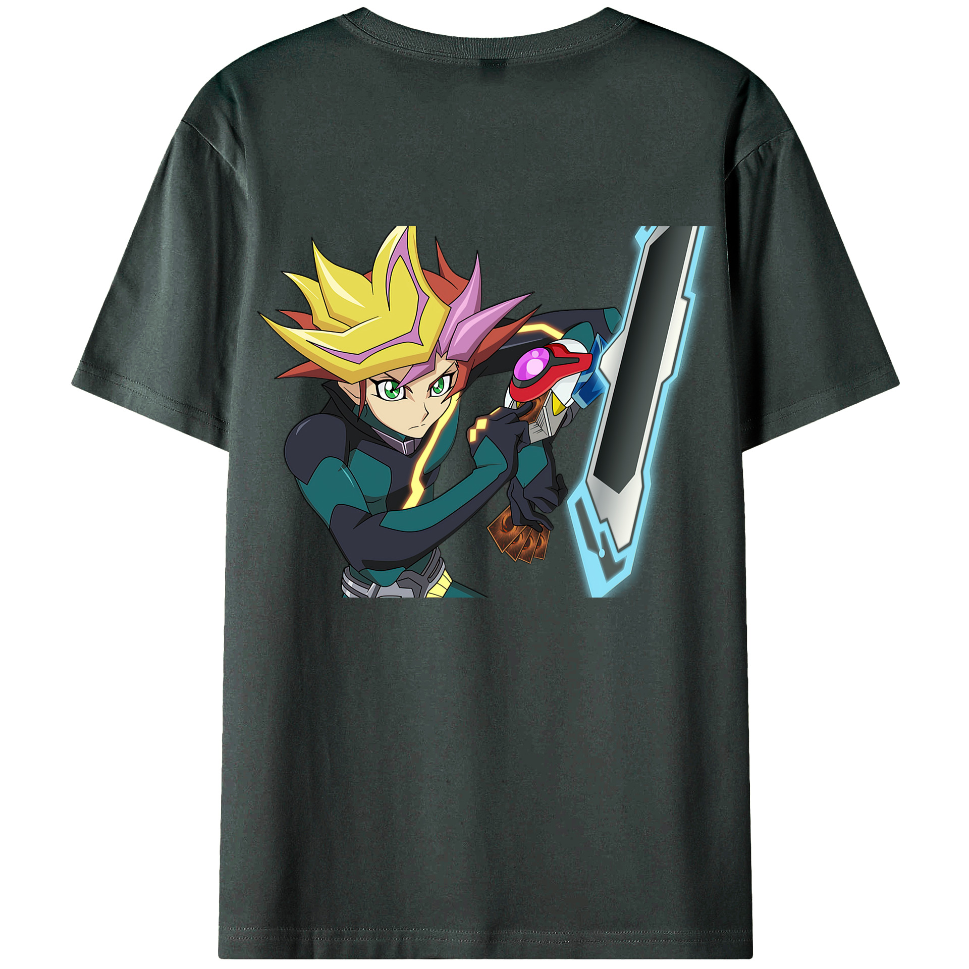 （画像用） 遊☆戯☆王 Yu-Gi-Oh! 綿100％ メンズ半袖Tシャツ（バックプリント） 通気性